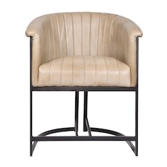 Wilbur Genuine Leather Dining Chair in Stone