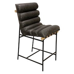 Layla Counter Stool in Antique Black Leather