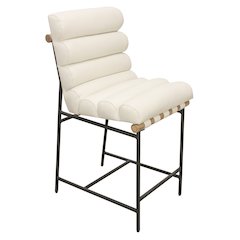 Layla Counter Stool in Ivory Leather