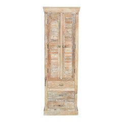 Jenna Louvered Doors Cabinet In Natural Finish