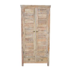 Jenna Louvered Doors Armoire In Natural Finish