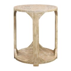 Jenna Round End Table with Shelf