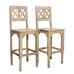 Jenna Bar Chair 2-Piece Set in Natural
