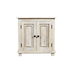 Jenna 2-Door Solid Wood Nightstand in a Distressed White Finish