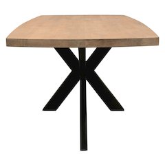 Logan 82" Dining Table, with 6 Ash Gray Boucle Dining Chairs