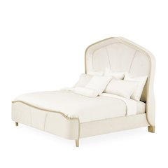 Malibu Crest Eastern King Curved Panel Bed - Chardonnay