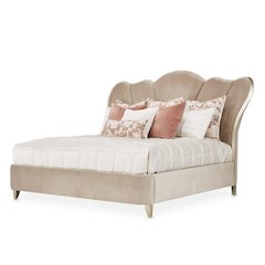 Villa Cherie Eastern King Channel Tufted Bed - Hazelnut