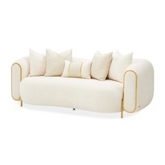 Sassani Loveseat - Crepe/Gold