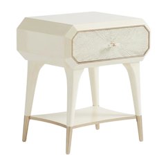Champagne 1-Drawer Nightstand with Acrylic Finish and Modern Design