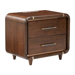 Nightstand with Wooden Poplar Construction for Bedroom Storage