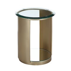 Houston Round Chairside Table - Brushed Gold