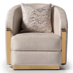 Carmela Accent Chair - Almond/Gold