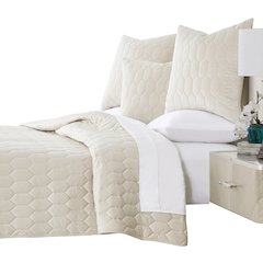 Niagara 4-Piece King Quilt Set - Sand