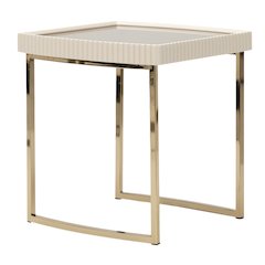 Glass and Metal Side Table with Gold Finish – Elegant Glass Top End Table
