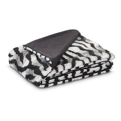 Zephyr 56"x72" in Faux-Fur Throw - Ebony