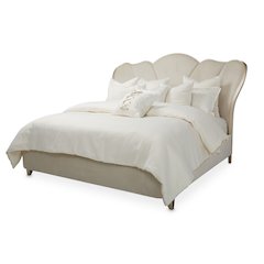 Villa Cherie Queen Channel Tufted Bed - Caramel