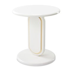 Sassani Accent Table - Pearl White/Gold