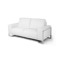 Mia Bella Gianna Loveseat - White/Stainless Steel