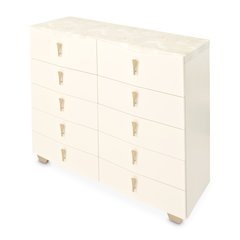 Fantosini 10-Drawer Mule Chest - Creamy Pearl