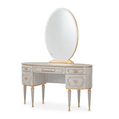 St. Charles Vanity Desk & Mirror - Dove Gray