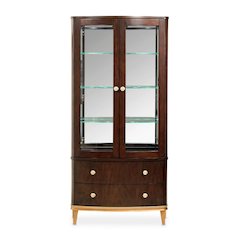 Camellia Field Display Cabinet - Warm Pecan