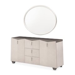 Fantosini Sideboard with Mirror - Silver Mist