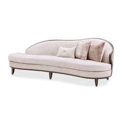 Camellia Field Asymmetrical Velvet Sofa - Porcini/Warm Pecan