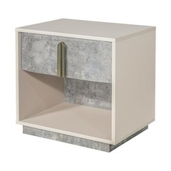 Pavira 1-Drawer Nightstand with LED Lights - Stone