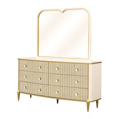 Scotts Square Dresser with Mirror - Light Champagne