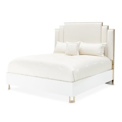 Palm Gate Eastern King Upholstered Bed - Cloud White