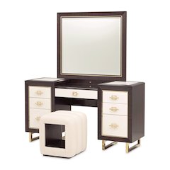 Belmont Place Vanity with Mirror & Bench - Espresso