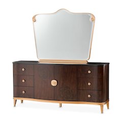Camellia Field Dresser with Mirror - Warm Pecan
