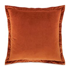 Conner 20" Velvet Throw Pillow, Set of 2 - Paprika