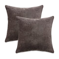 The Smith 20" Square Chenille Pillow, Set of 2 - Graphite