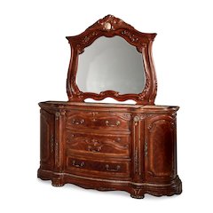Cortina Dresser & Mirror - Honey Walnut