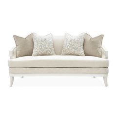 La Marisia Chenille Loveseat - Tranquil/Creamy Pearl