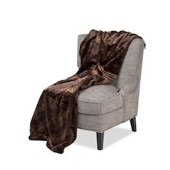 Bailey 56"x72" Faux-Fur Throw - Dark Brown