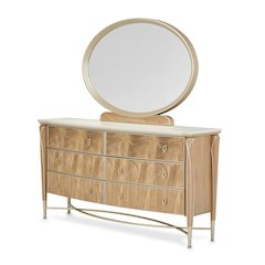 Villa Cherie Dresser and Mirror - Caramel