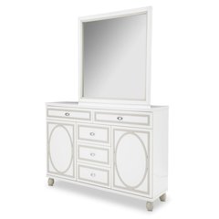 Sky Tower Dresser with Mirror - Cloud White