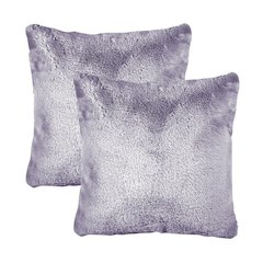Hopps 20" Faux-Fur Throw Pillow, Set of 2 - Platinum