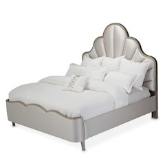 Malibu Crest Eastern King Scalloped Panel Bed - Chardonnay