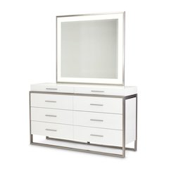 Marquee Dresser with Mirror - Cloud White
