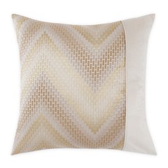 GLAMtastic Infinity 21" Pieced Pillow, Set of 2 - Cream/Gold