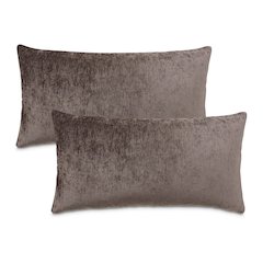 The Smith 13"x24" Oblong Chenille Pillow, Set of 2 - Graphite