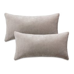 The Smith 13"x24" Oblong Chenille Pillow, Set of 2 - Smoke