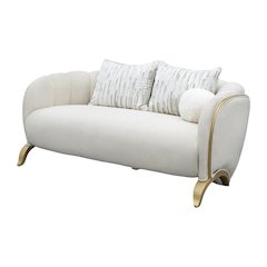 Scotts Square Loveseat - Cornsilk/Light Champagne