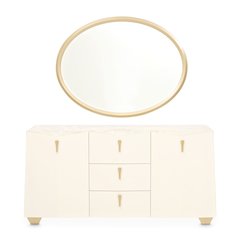 Fantosini Sideboard with Wall Mirror - Creamy Pearl