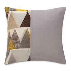 Serenade Knox 21" Pieced Pillow, Set of 2 - Gray/Citrine