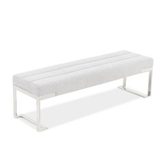 Tulip Accent Bench - Gray/Chrome
