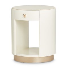 La Rachelle Round End Table  - Champagne